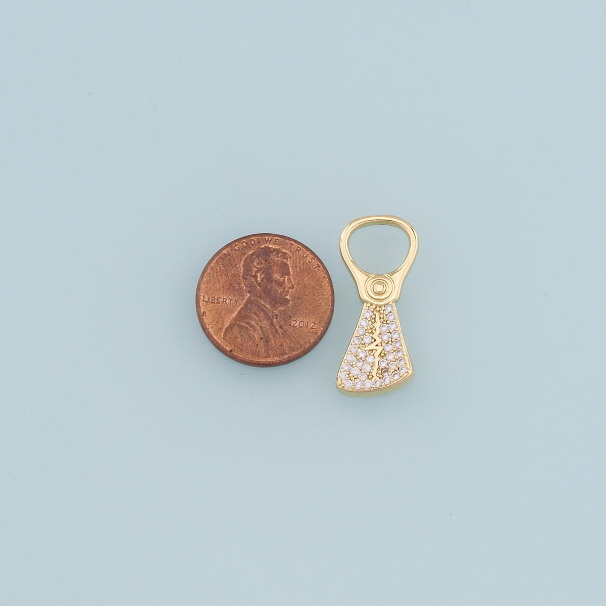 Gold Can Tab Charms,18K Gold Filled CZ Soda Pop Pull Pendant Charm Bracelet Necklace for DIY Jewelry Making Supply