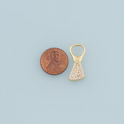 Gold Can Tab Charms,18K Gold Filled CZ Soda Pop Pull Pendant Charm Bracelet Necklace for DIY Jewelry Making Supply