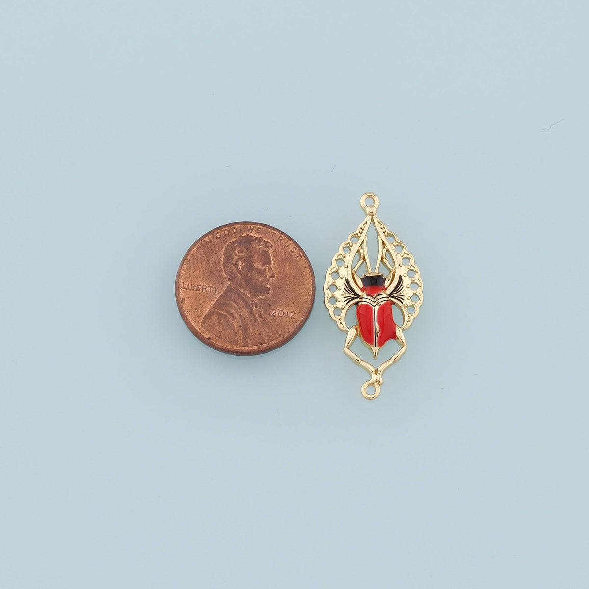Gold beetle Charms,18K Gold Filled beetle Pendant,Enamel beetle Charm Bracelet Necklace for DIY Jewelry Making Supply
