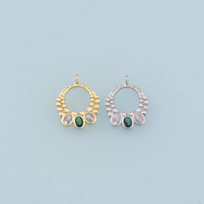 Gold Ring Charms,18K Gold Filled Conch Crystal Pendant,Hoop Shell Charm Bracelet Necklace for DIY Jewelry Making Supply