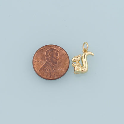 18K Gold Filled Fox Pendant,Fox Charm Bracelet Necklace for DIY Jewelry Making Supply