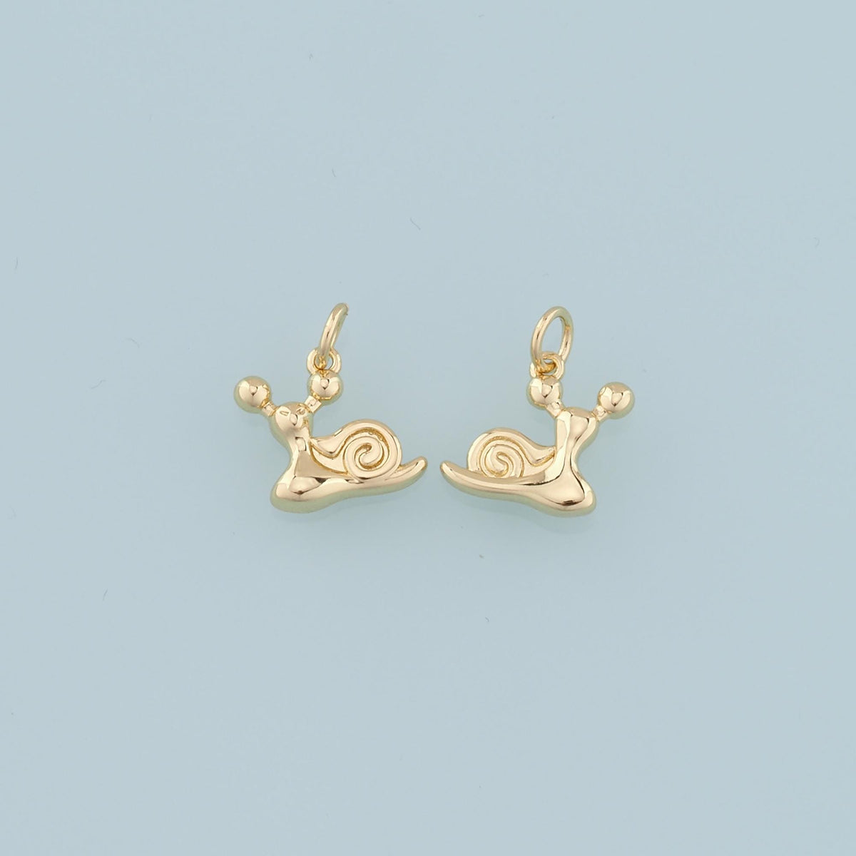 Gold Snails Charms,18K Gold Filled Snails Pendant,Snails Charm Bracelet Necklace for DIY Jewelry Making Supply