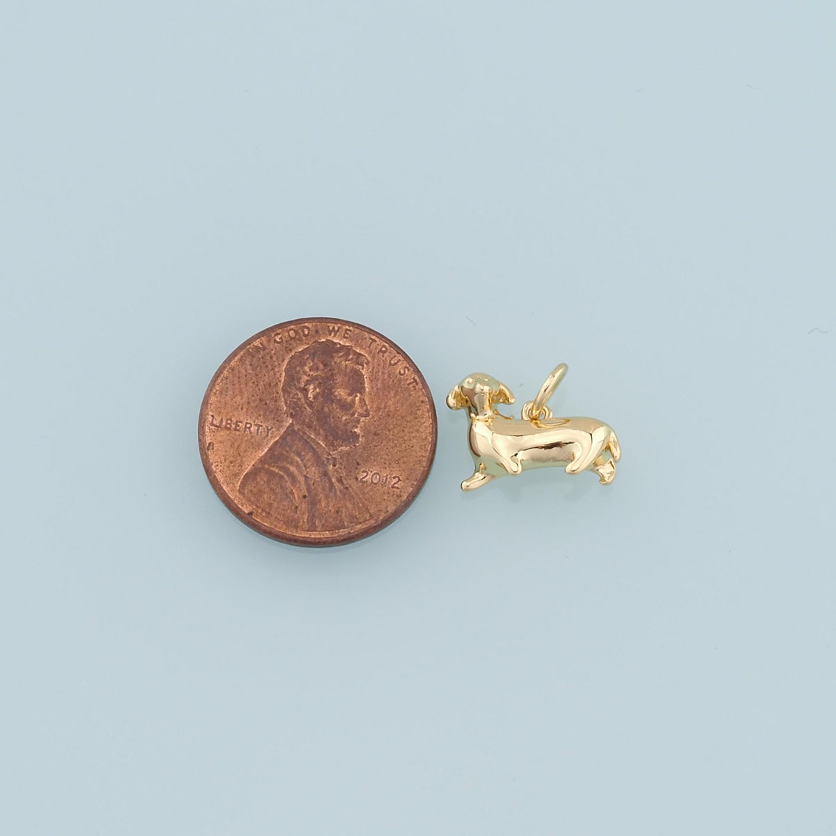 Gold Dog Charms,18K Gold Filled Dog Pendant,Cute Dog Charm Bracelet Necklace for DIY Jewelry Making Supply