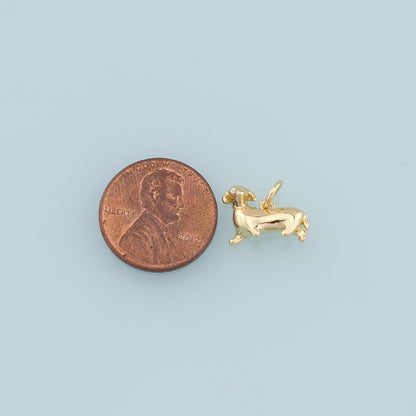 Gold Dog Charms,18K Gold Filled Dog Pendant,Cute Dog Charm Bracelet Necklace for DIY Jewelry Making Supply
