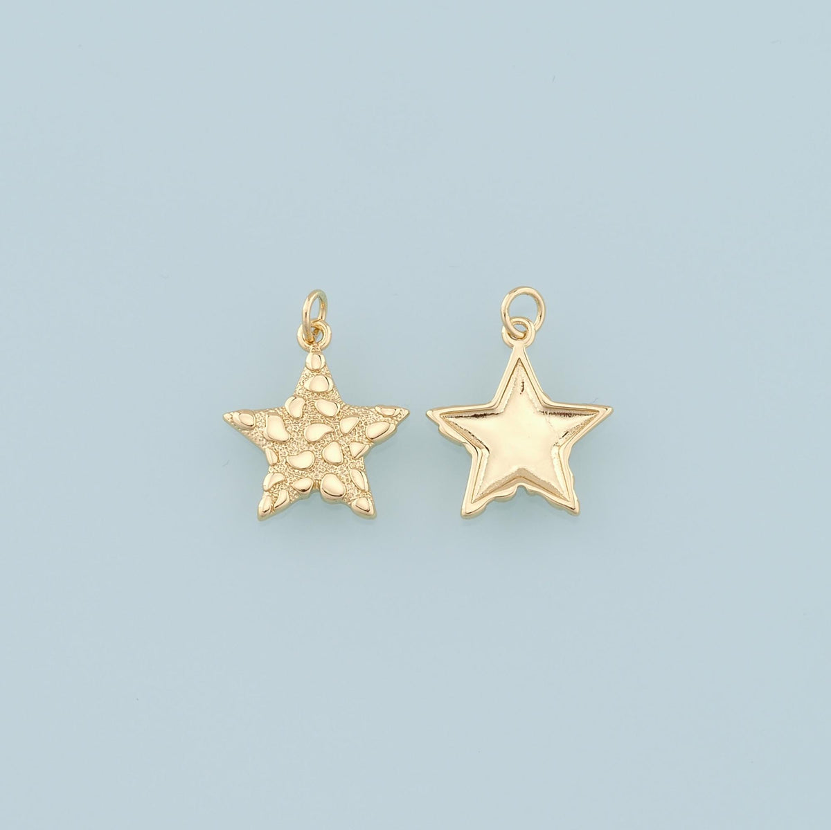18K Gold Filled Star Pendant,Star Charm Bracelet Necklace for DIY Jewelry Making Supply