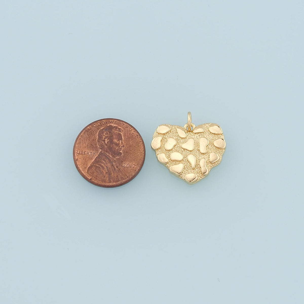 18K Gold Filled Heart Charm Pendant for Jewelry Making