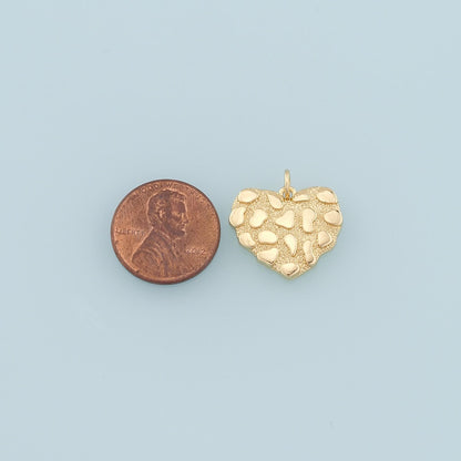 18K Gold Filled Heart Charm Pendant for Jewelry Making