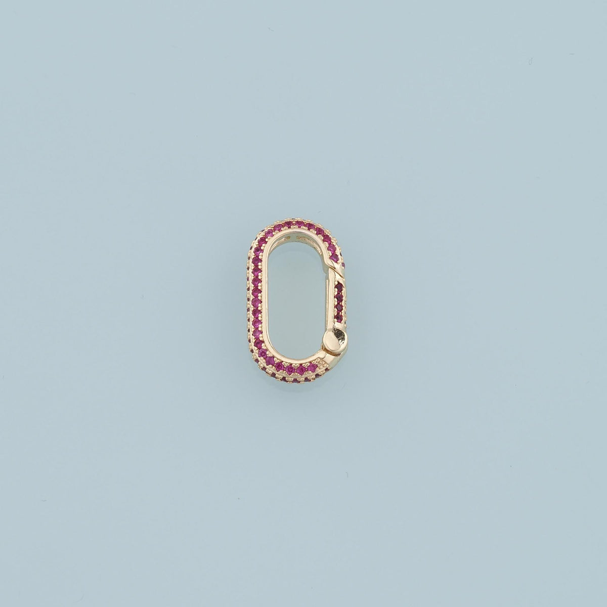 18K Gold Filled Oval Carabiner Clasp,Carabiner Lock Connector,Spring Push Gate for DIY Jewelry Clasp Finding Necklace Bracele