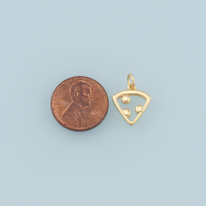 Gold Pizza Charms,18K Gold Filled Pizza Pendant,Gourmet Food Charm Bracelet Necklace for DIY Jewelry Making Supply