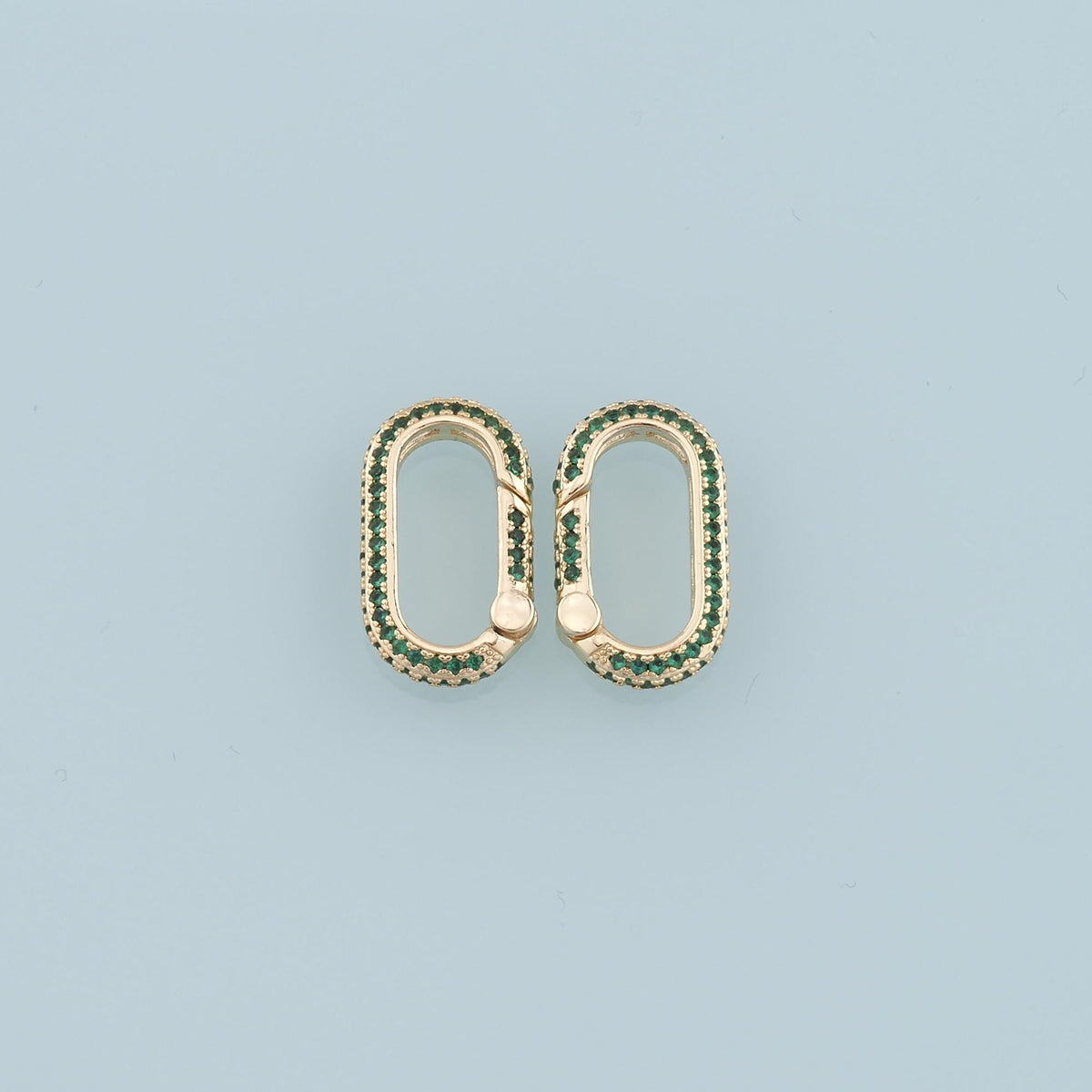 18K Gold Filled Oval Carabiner Clasp,Carabiner Lock Connector,Spring Push Gate for DIY Jewelry Clasp Finding Necklace Bracele