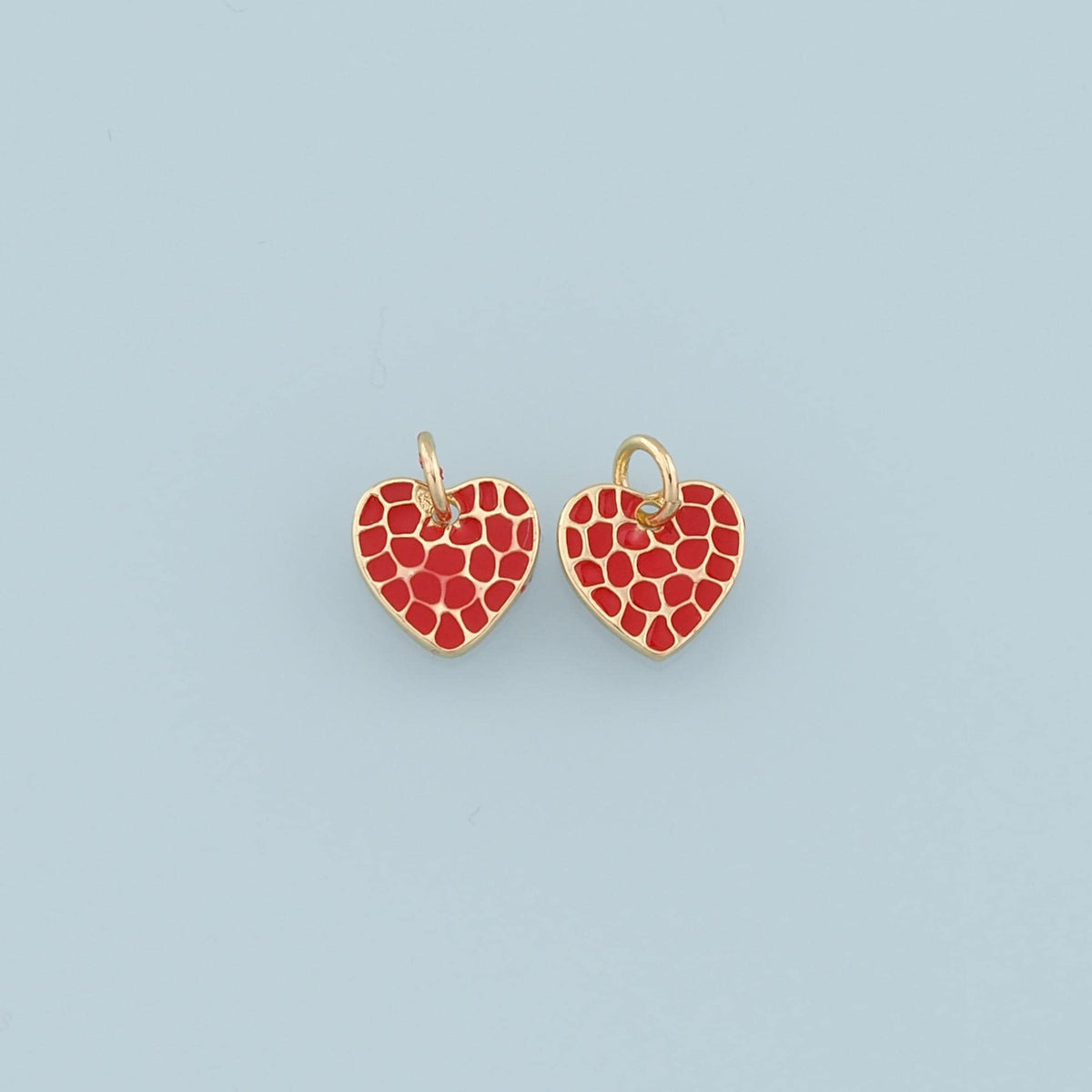 Gold Heart Charms,18K Gold Filled Heart Pendant,Enamel Heart Charm Bracelet Necklace for DIY Jewelry Making Supply