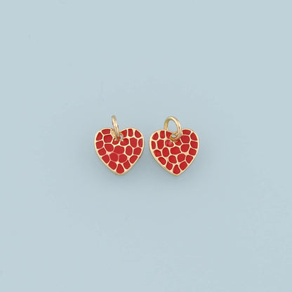 Gold Heart Charms,18K Gold Filled Heart Pendant,Enamel Heart Charm Bracelet Necklace for DIY Jewelry Making Supply