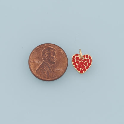Gold Heart Charms,18K Gold Filled Heart Pendant,Enamel Heart Charm Bracelet Necklace for DIY Jewelry Making Supply