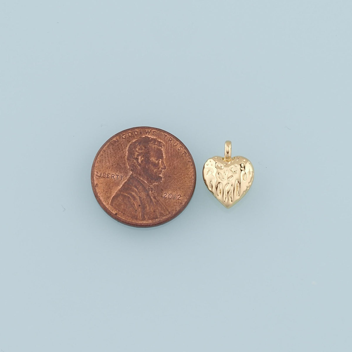 18K Gold Filled Heart Charm Pendant for Jewelry Making