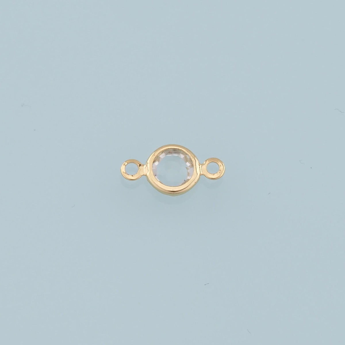 Gold Round Connector Charms,18K Gold Filled Round Pendant,Crystal Charm Bracelet Necklace for DIY Jewelry Making Supply
