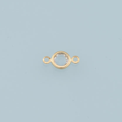 Gold Round Connector Charms,18K Gold Filled Round Pendant,Crystal Charm Bracelet Necklace for DIY Jewelry Making Supply