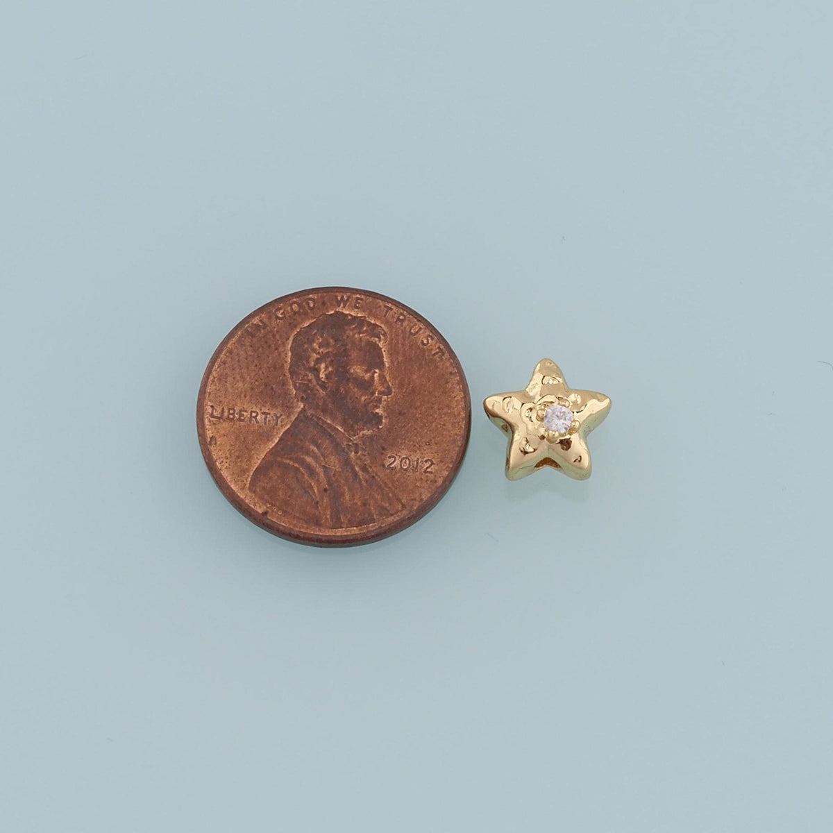 Gold Star spacer Beads Charms,18K Gold Filled Star Bracelet Necklace for DIY Jewelry Making Supply