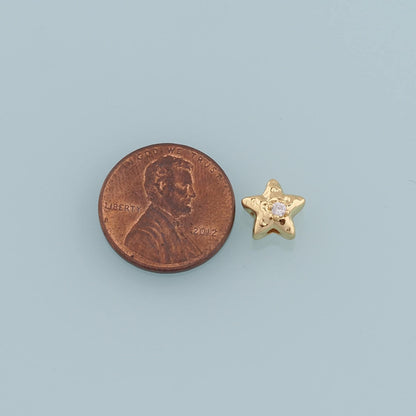 Gold Star spacer Beads Charms,18K Gold Filled Star Bracelet Necklace for DIY Jewelry Making Supply