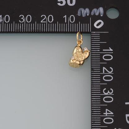 Gold Lotus Root Charms,18K Gold Filled Lotus Root Pendant,Vegetable Charm Bracelet Necklace for DIY Jewelry Making Supply