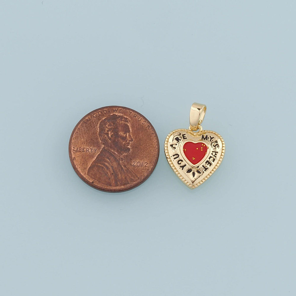 18K Gold Filled Heart Enamel Charm Pendant for Jewelry Making