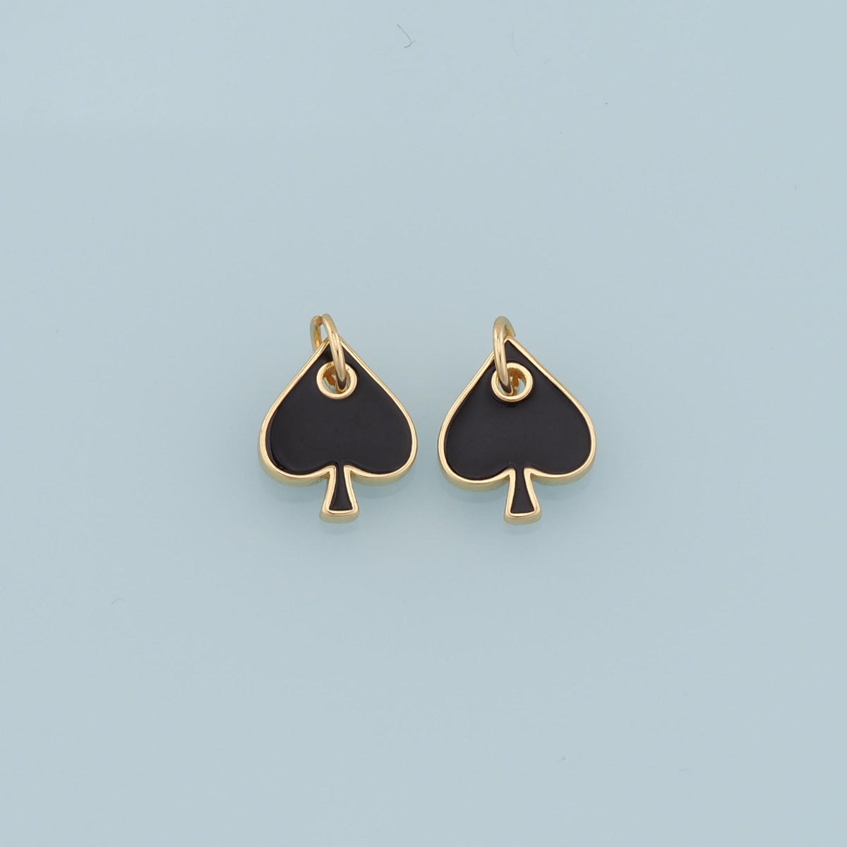 Gold Poker Charms,18K Gold Filled Poker Pendant,Enamel Heart of Spades Card Charm Bracelet Necklace for DIY Jewelry Making Su