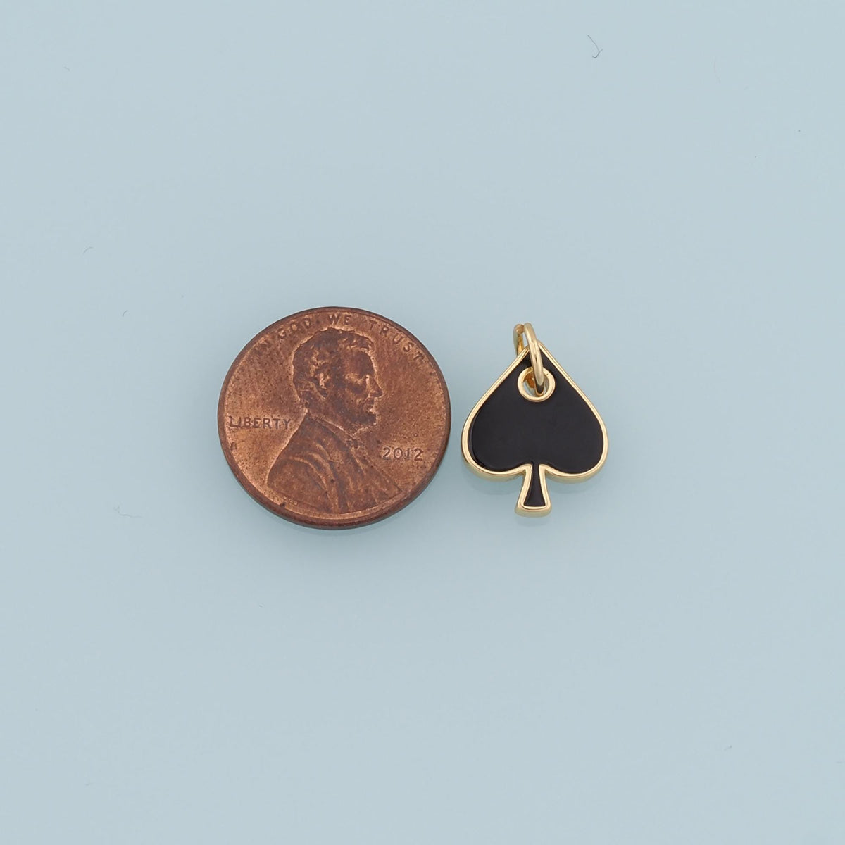 Gold Poker Charms,18K Gold Filled Poker Pendant,Enamel Heart of Spades Card Charm Bracelet Necklace for DIY Jewelry Making Su