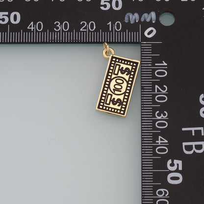 Gold Dollar Charms,18K Gold Filled Money Pendant,Dollar Charm Bracelet Necklace for DIY Jewelry Making Supply