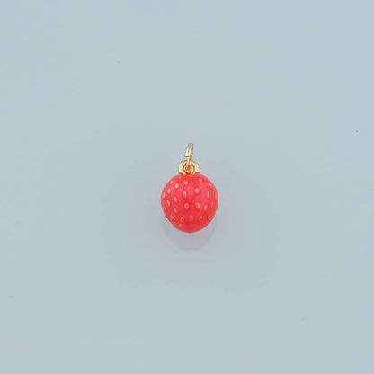 18K Gold Filled Strawberry Charm Pendant for Jewelry Making
