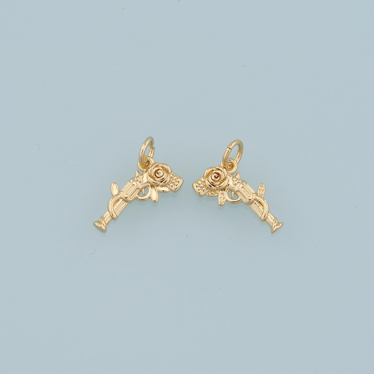 18K Gold Filled Rose Charm Pendant for Jewelry Making