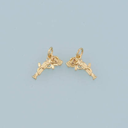 18K Gold Filled Rose Charm Pendant for Jewelry Making