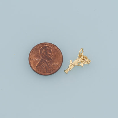 18K Gold Filled Rose Charm Pendant for Jewelry Making