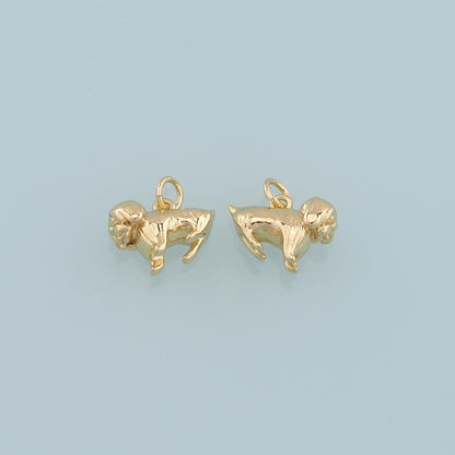 18K Gold Filled Dog Charm Pendant for Jewelry Making