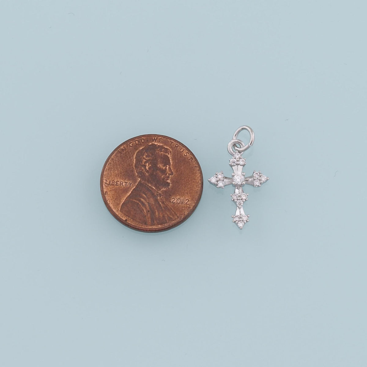 Gold Cross Charms,18K Gold Filled Cross Pendant,CZ Micro Pave Cross Charm Bracelet Necklace for DIY Jewelry Making Supply