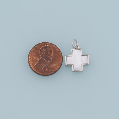 Gold Cross Charms,18K Gold Filled Cross Pendant,Shell Cross Charm Bracelet Necklace for DIY Jewelry Making Supply