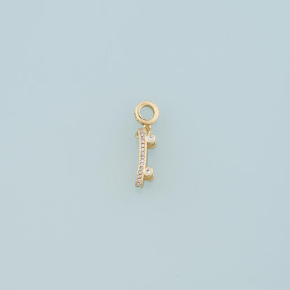 18K Gold Filled Skateboard Pendant,CZ Micro Pave Skateboard Charm Bracelet Necklace for DIY Jewelry Making Supply