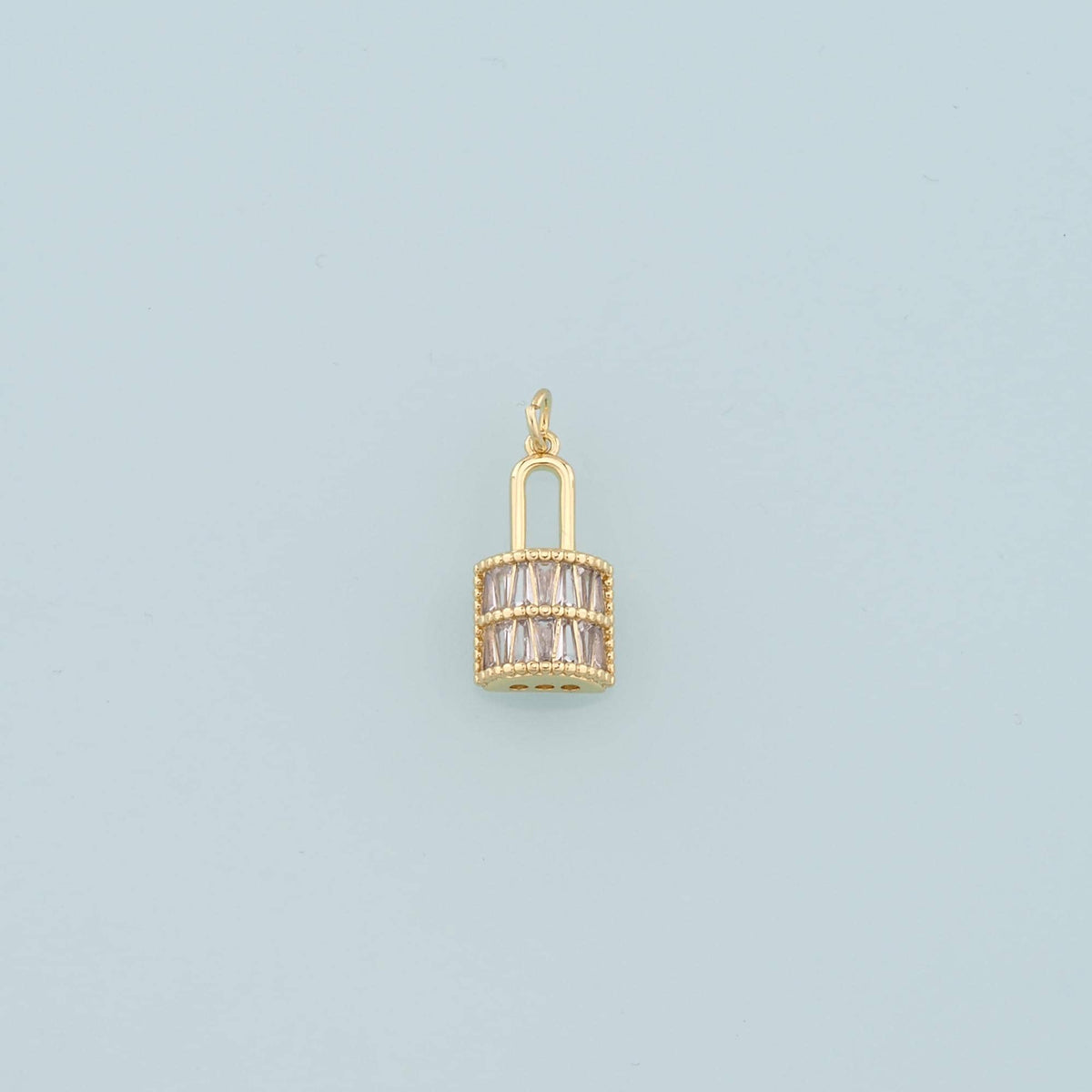 18K Gold Filled Lock Pendant,Dainty Lock Charm Bracelet Necklace for DIY Jewelry Making Supply