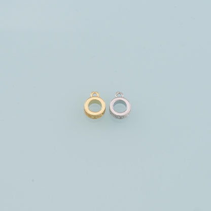 Gold Bail Charm Holder Spacer,18K Gold Filled With Loop Round Bead Spacer Bracelet Necklace for DIY Jewelry Making Supply