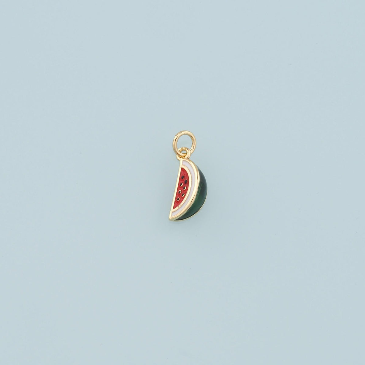 18K Gold Filled Watermelon Pendant,Enamel Fruit Charm Bracelet Necklace for DIY Jewelry Making Supply