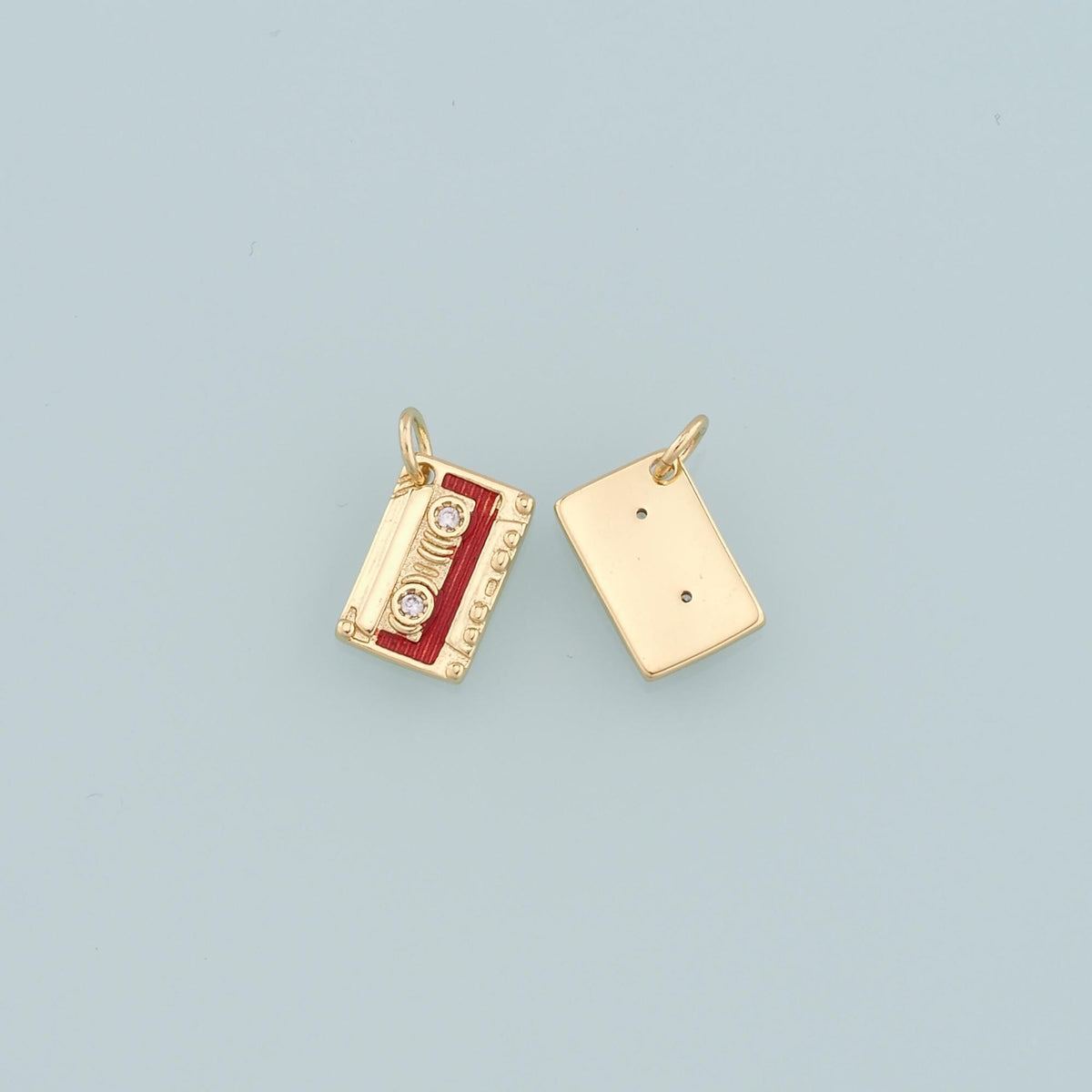 18K Gold Filled Hand Enamel Charm Pendant for Jewelry Making