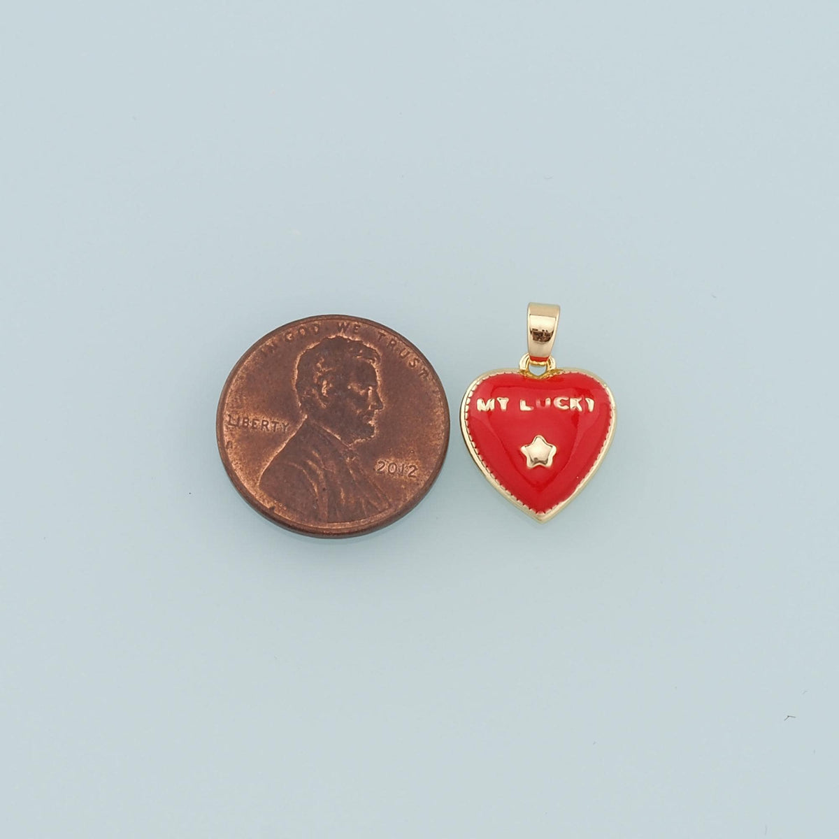 18K Gold Filled Heart Enamel Charm Pendant for Jewelry Making