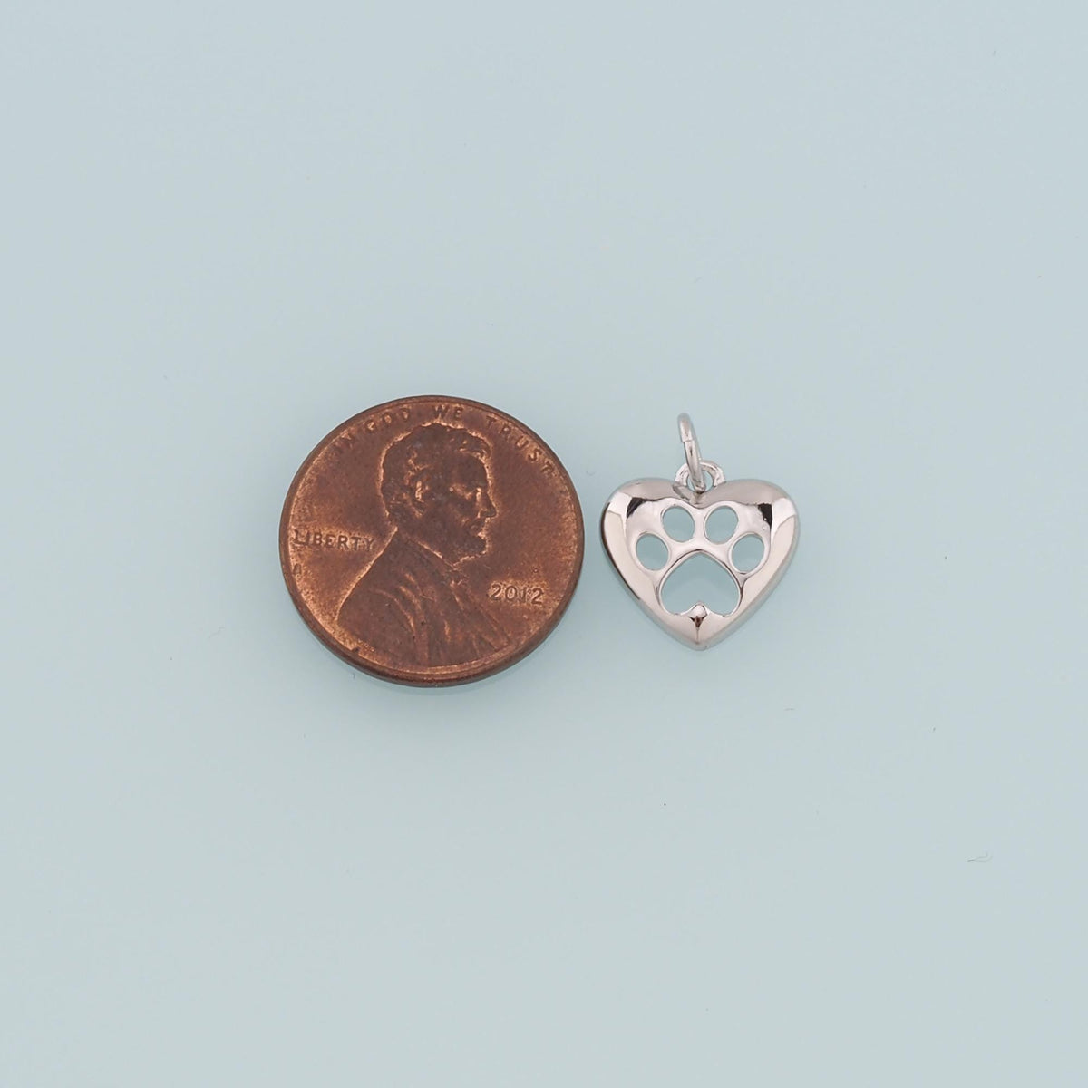 18K Gold Filled Heart Paw Pendant,Dainty Paw Charm Bracelet Necklace for DIY Jewelry Making Supply