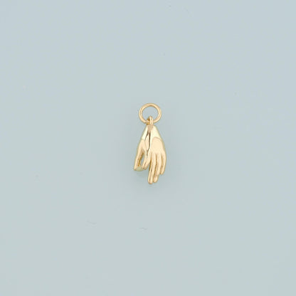 18K Gold Filled Hand Charm Pendant for Jewelry Making