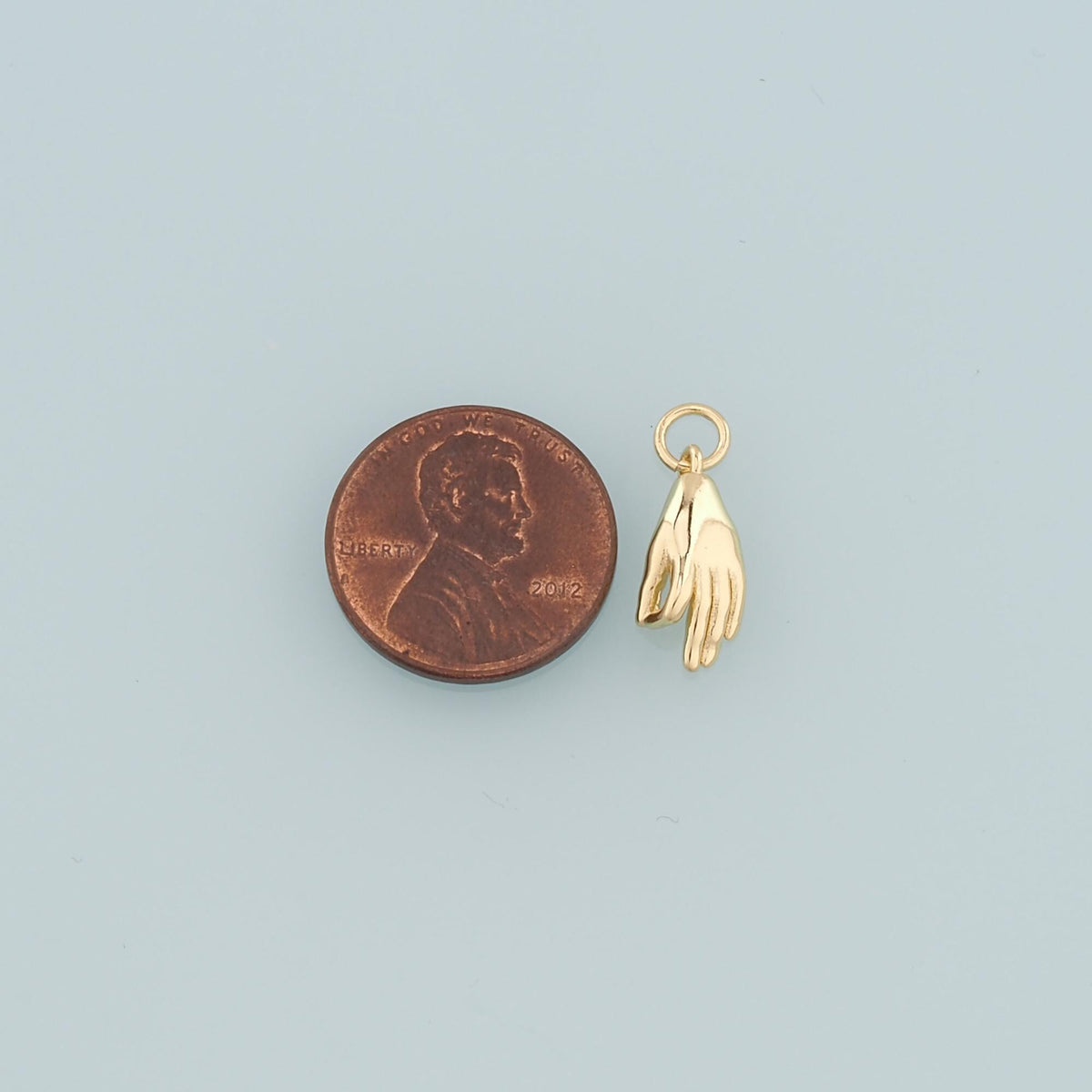 18K Gold Filled Hand Charm Pendant for Jewelry Making