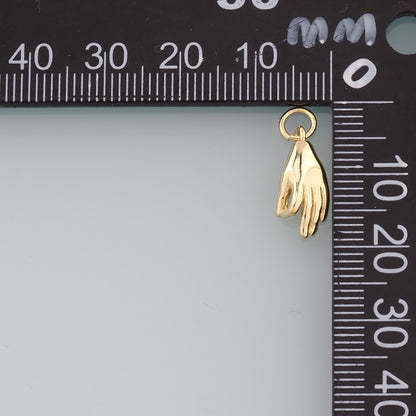 18K Gold Filled Hand Charm Pendant for Jewelry Making