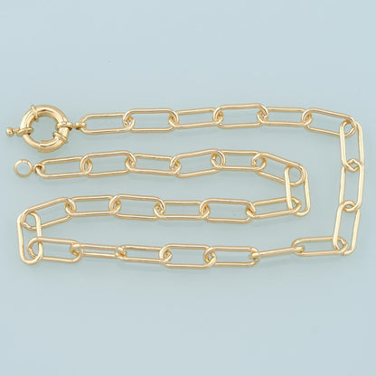 Gold Oval Chain,18K Gold Filled Paper Clip for Necklace Bracelet DIY Jewelry Making Supply