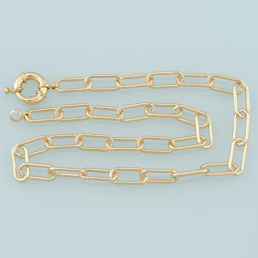 Gold Oval Chain,18K Gold Filled Paper Clip for Necklace Bracelet DIY Jewelry Making Supply