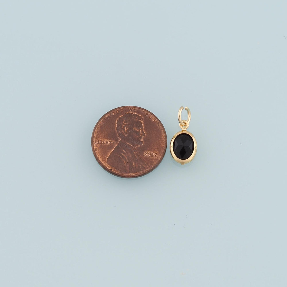 18K Gold Filled Oval Charm Pendant for Jewelry Making