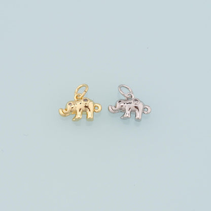 18K Gold Filled Tiny Elephant Pendant,Dainty Elephant Charm Bracelet Necklace for DIY Jewelry Making Supply