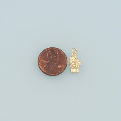 18K Gold Filled Gloves Pendant,Dainty Gloves Charm Bracelet Necklace for DIY Jewelry Making Supply