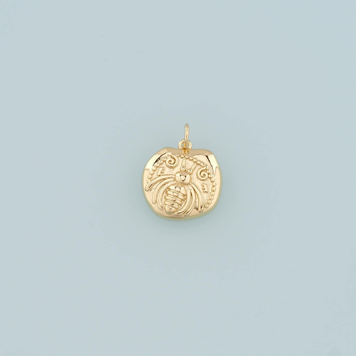 18K Gold Filled Beetle Pendant,Dainty Insect Charm Bracelet Necklace for DIY Jewelry Making Supply